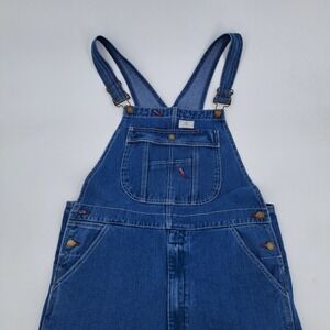 Hisea Denim Overalls Mens 34x34 100% Cotton Blue Solid Carpenter Bib Utility
